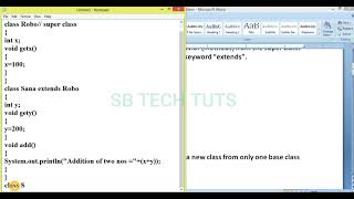 Single Inheritance in Java With Program Execution | Inheritance | Java Programming