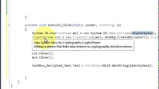 C# Tutorial 50 Decrypt Encrypted data again to simple text