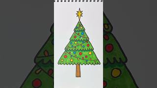 Draw a CHRISTMAS TREE in 5 easy steps! #howtodraw #christmastree #merrychristmas #stepbystep