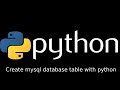 Python 3 with mysql tutorial- create mysql table