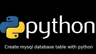Python 3 with mysql tutorial- create mysql table