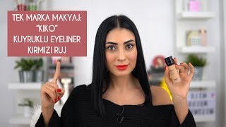 Tek Marka Makyaj KİKO | Kuyruklu Eyeliner, Kırmızı Ruj💄💋🖊