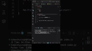 Go vs Python vs JavaScript 🤯 Speed Test (100M Loop) #backenddeveloper #coding #golang