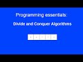 Divide and Conquer in Programming
