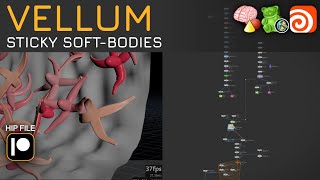 Houdini Tutorial | Vellum Emitting Sticky Soft-Bodies +hip file