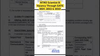 NTRO Scientist B recruitment through GATE 2021, 2022 \u0026 2023 #ntro #gate