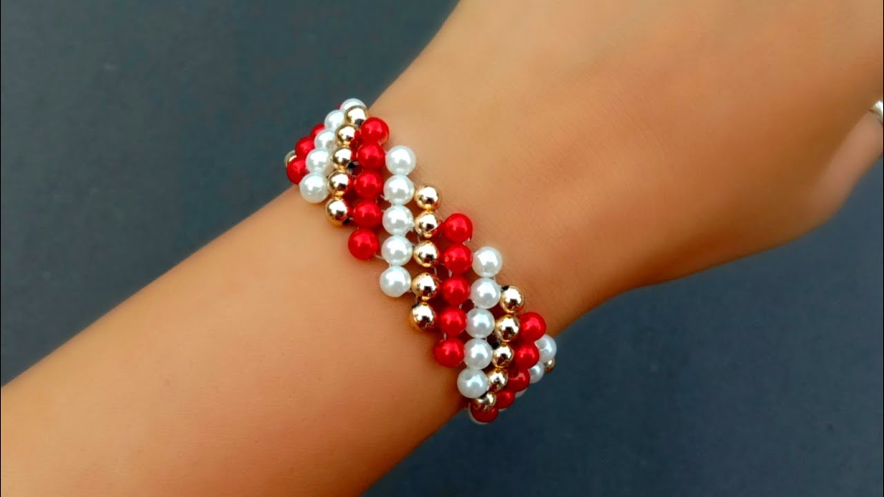 How To Make//very Simple Designer Beaded Bracelet// Useful & Easy - YouTube