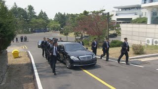 [현장연결] 남북정상 오전 회담 종료…김정은 오찬 위해 북측 이동 / 연합뉴스TV (YonhapnewsTV)