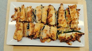 Zucchini sticks. A tasty idea for dinner or a snack from the oven.