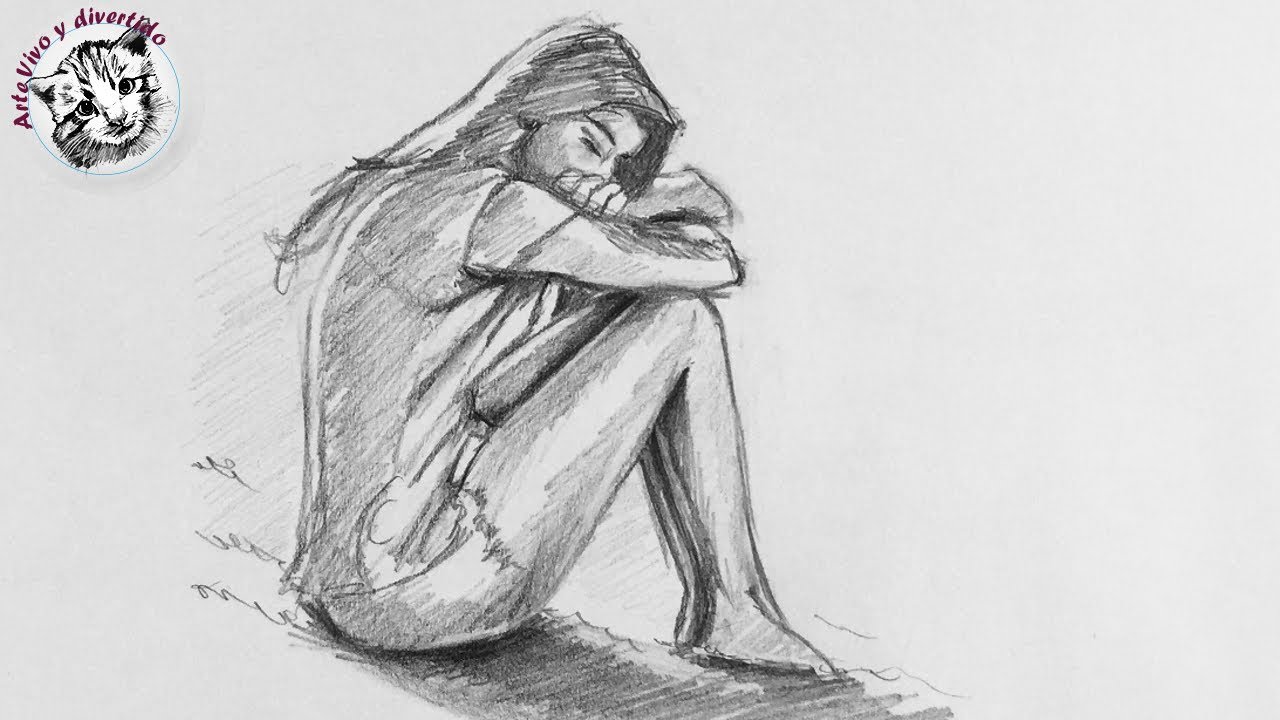 Dibujos A Lápiz De Chicas Tristes 5 818 Cara Triste Fotos Imágenes