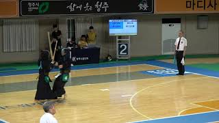 2019 단별검도대회 남자 5단부 8강 - 김경식 vs 조진용 [검도V] kendoV