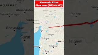 Narmada River flow map 🏄🏄 Indian river systems ,indian river Narmada flow map #indian #river