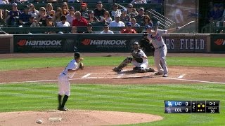 LAD@COL: Guerrero scores first run on Arenado's error