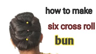 Six cross roll for wedding or party simple hair style