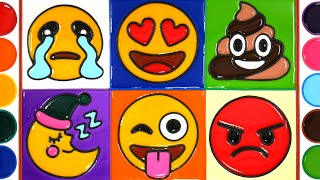 Emoji, emoticon jelly Coloring & Painting | Menggambar Dan Mewarnai Emoji, emotikon