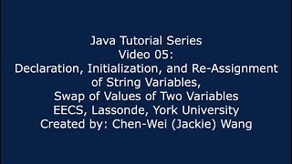 EECS1021 Java Tutorial 05
