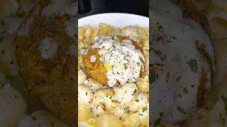 Creamy Crab Cake Pasta | #recipe full recipe at kingcooks.com