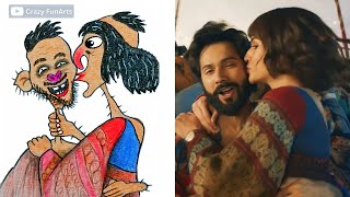 Jungle Mein Kaand Memes Drawing | Bhediya | Varun Dhawan | Kriti Sanon #crazyfunarts Funny Cartoon