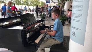 SUPER MARIO theme song performed by 13 year-old volunteer pianist
