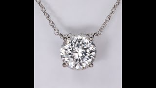 14K White Gold White Zircon Pendant 3.72cts