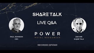 Live Q&A with Paul Johnson - CEO Power Metal Resources (POW.L) Webinar Video