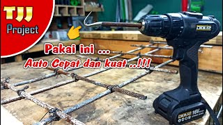 Auto cepat dan kuat, membuat alat ikat bendrat  besi cor pakai bor cordless (Rebar Tier)