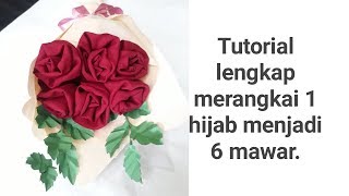 Buket hijab mawar merah ǀǀ Kreasi Hijab 14 ǀǀ Hijab bouquet