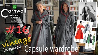 'Katharine Hepburn' swing coat | Vintage inspired CAPSULE WARDROBE | Simplicity 3761 raincoat inspo