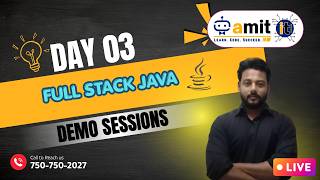 Full Stack Java Day 03 | Live demo Session | For Freshers and experience