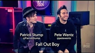 Patrick Stump and Pete Wentz from Fall Out Boy as American Idol mentors