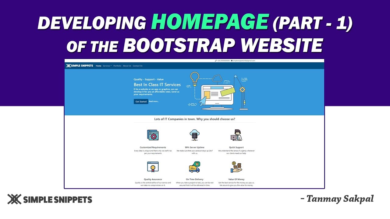 Developing Home Page Of The Bootstrap Website (Part 1) | Tutorial - 10 ...