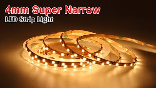 CRI 90 2700K SMD 3528 flexible Led Strip light 4mm Ultra narrow 96led/m Led Lighting strip