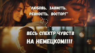 Любовь, зависть, ревность, восторг, весь спектр чувств на немецком языке, с множеством примеров.