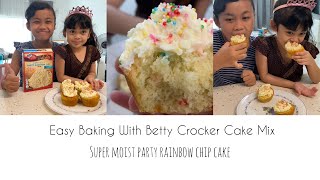 Easy Baking With Betty Crocker Cake Mix | Super Moist Party Rainbow Chip Cake