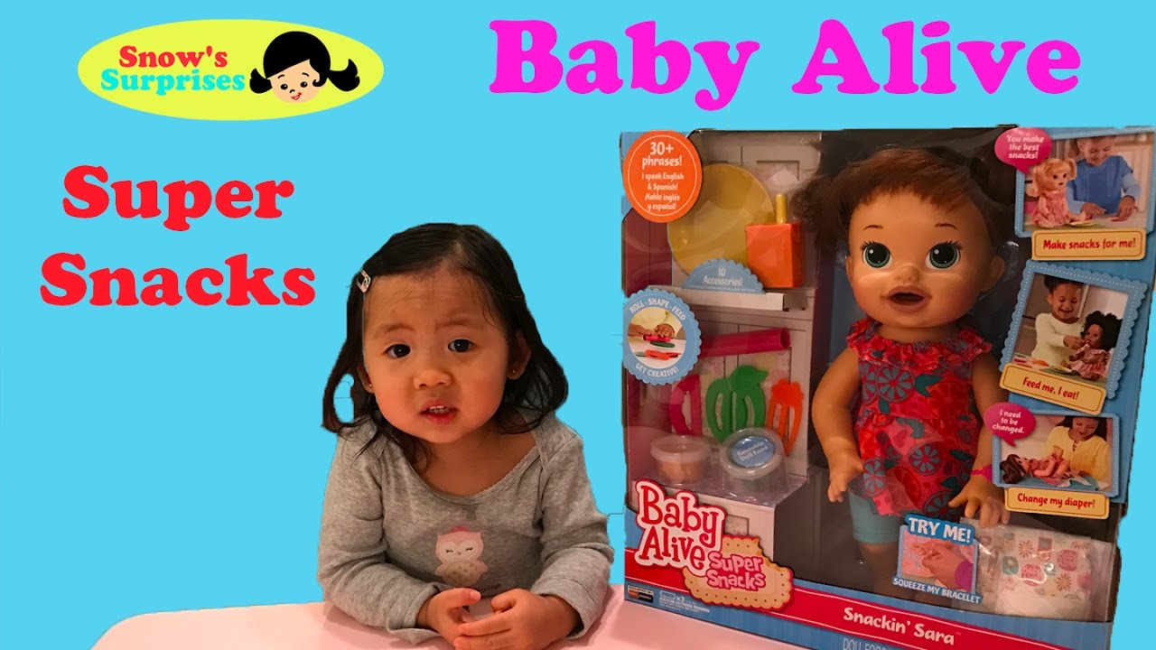 Baby Alive Snackin Sara Snow Kids Toy Review Play Doh - YouTube