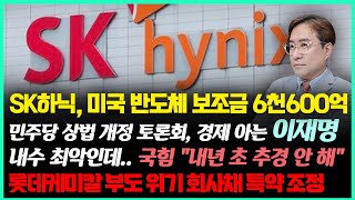 (경제한스푼) SK하닉, 미국 반도체 보조금 6천600억 / 롯데케미칼 부도 위기 회사채 특약 조정 #박시동 #시동위키 #SK #반도체보조금 #롯데케미칼 #상법개정