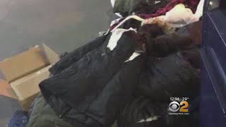 Piles Of Cut-Up Clothing Left Outside Eddie Bauer Store