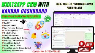 WhatsApp CRM with Kanban Dashboard and ChatGPT Advance Feature NEW