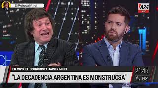 Javier Milei con Luis Novaresio en A24 16/4/2021