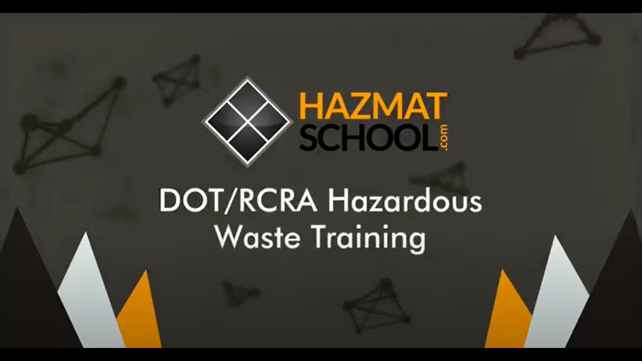 DOT/RCRA Hazardous Waste Training - YouTube