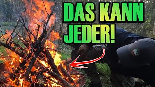 Feuer bei Nässe - So schafft es jeder! Survival-Wissen für den Notfall!