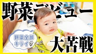 [Eng Sub] First Stage Weaning - Baby Trying To Eat Vegetables