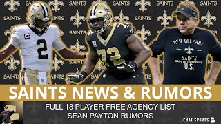 New Orleans Saints Rumors On Sean Payton Leaving + Full 18 Player Saints Free Agents List