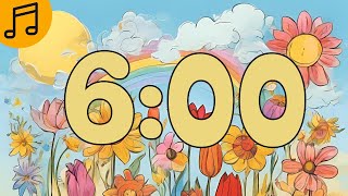 6 Minute Timer with Music for The Classroom / Chill and relaxing songs ♬ ₊.