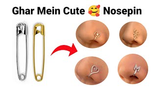 DIY Homemade Nose Pin😍🥰/how to make nose ring with safety pin/homemade nose ring #ring #diy#couple