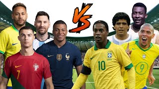 NEW LEGENDS 🔥🆚OLD LEGENDS 🔥(Messi,Ronaldo,Neymar,Mbappe,Maradona,Pele,Ronaldinho,Ronaldo Nazario)