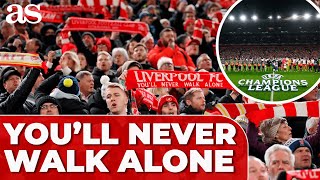 LIVERPOOL fans ignite ANFIELD with powerful 'YOU'LL NEVER WALK ALONE ' before REAL MADRID battle