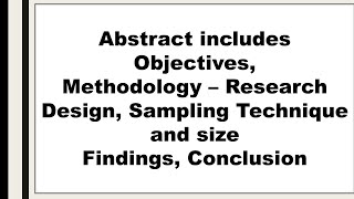 How to write the Abstract in your Research/ Seminar/ Conference paper