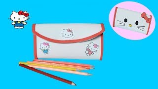 DIY Hello Kitty Pencil Case!手工制作凱蒂貓筆袋