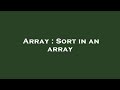 Array : Sort in an array
